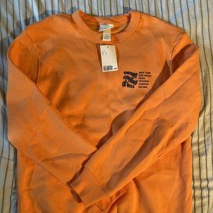H&M Sweatshirt Orange/Cities Crew neck